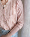 Marble Button 彈性蕾絲領口精緻鈕扣外套或上衣, Top or Blouse/ TP8943 (white sold out)