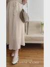 Pleated Dress 全裡布雪紡百褶修腰波浪裙擺連身裙/ DS9882