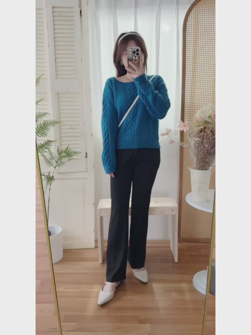 （推薦舒適改善腿形) Black Elastic Pants 全條彈性黑色顯瘦褲/ PT8450