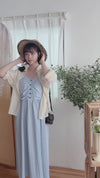 （肩帶可調) Alice 吊帶V領皺褶衣身連身裙 Dress/ DS9900