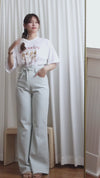 High Waist Ribbon Denim 綁帶設計高腰長腿牛仔褲 /PT8456