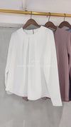 Chiffon 三色領口車褶雪紡上衣, Blouse/ BU8995