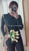 Wrap Cross Top 知性百搭疊領口交叉上衣/ TP9099 (Teal sold out)