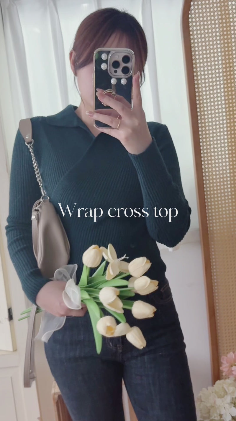 Wrap Cross Top 知性百搭疊領口交叉上衣/ TP9099 (Teal sold out)