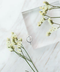Silver Oval Geometric Ring  (Free size) / RN8016