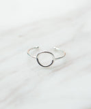 Silver Oval Geometric Ring  (Free size) / RN8016