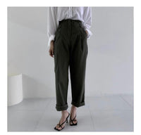 High Waist 設計感腰身高腰顯瘦闊鬆, Pants/ PT8354 (palevioletred soldout)