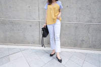 Flare Elastic 全條彈性百搭貼身小直腳, Pants/ PT8220 (WHITE S)