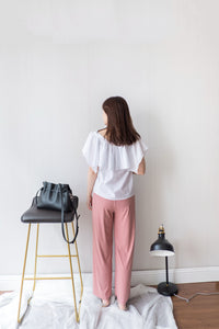 Leisure touch 彈性垂感暗直紋非常休閒直腳褲, Pants/ PT8221