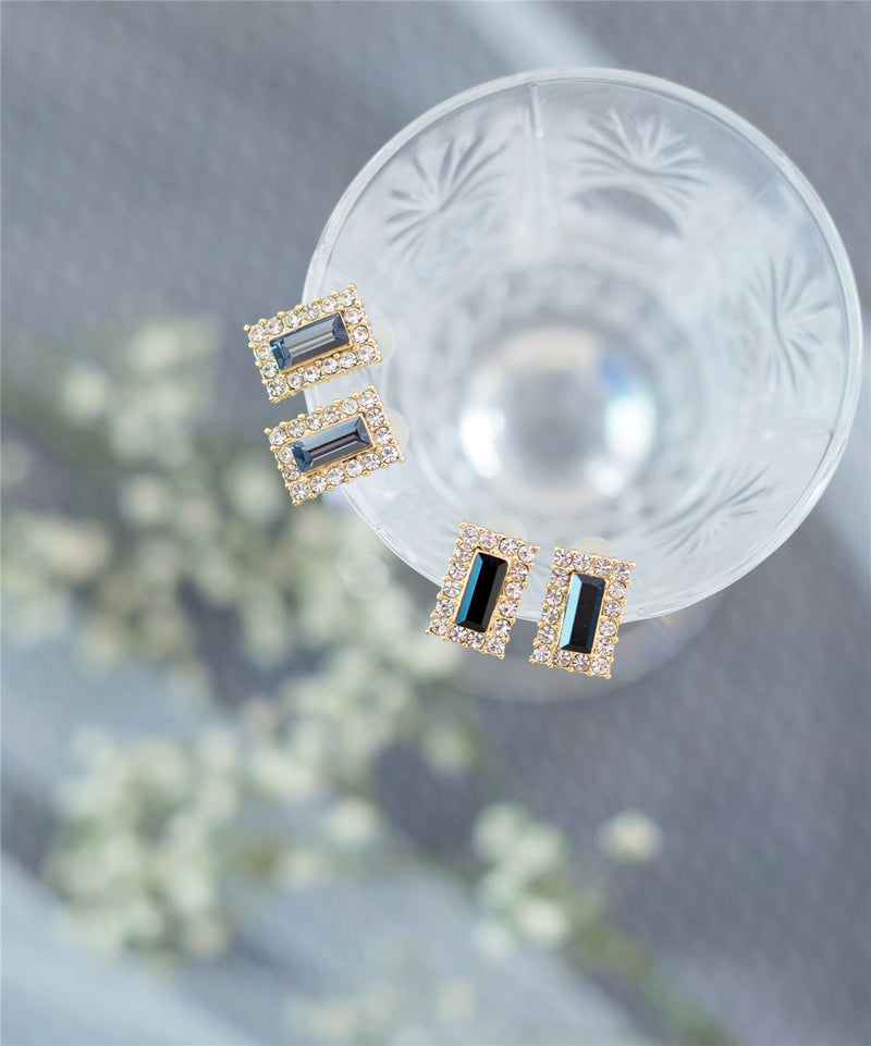 Classic Glitter Rectangular Earrings / ER8017