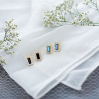 Classic Glitter Rectangular Earrings / ER8017