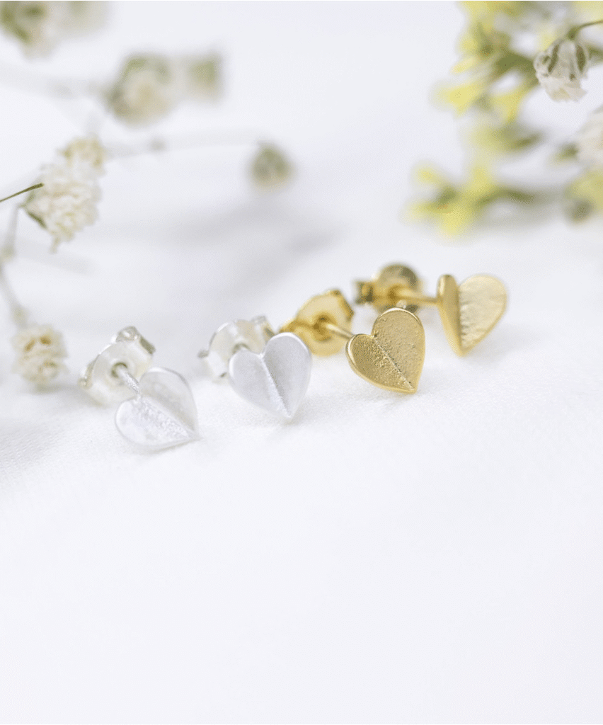 Folded heart, earrings / ER8229