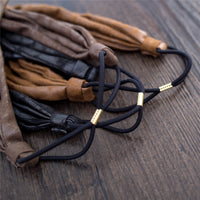 Leatherlike Side Ribbon Elastic Hairband / HA8024