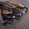 Leatherlike Side Ribbon Elastic Hairband / HA8024