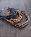 Leatherlike Side Ribbon Elastic Hairband / HA8024