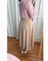 Silk Smooth 四色絲滑質料顯瘦傘形長裙, Skirt/ SK8673 （black/mint sold out)