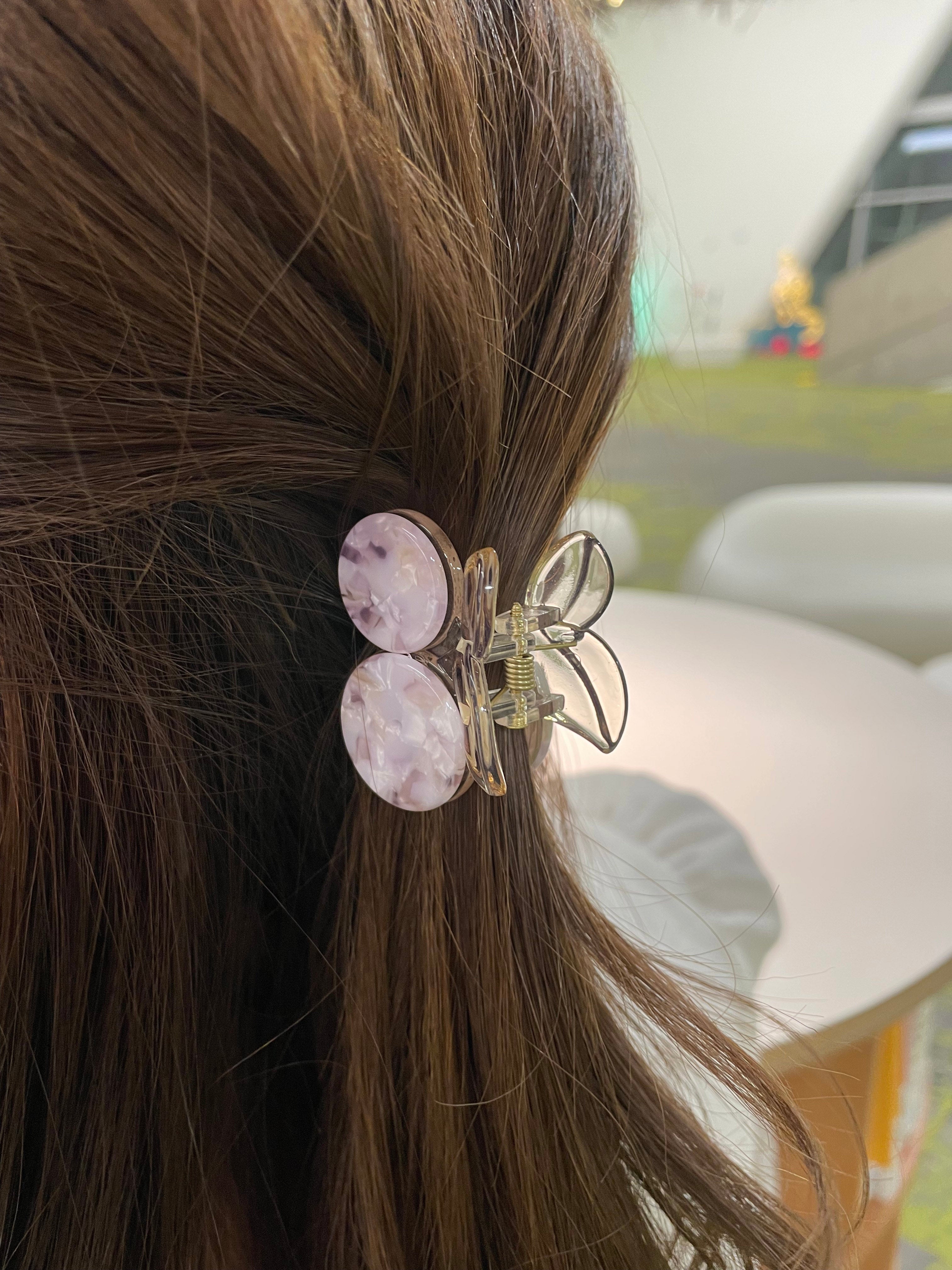 Blush marble Cherry Butterfly, Clip/ HA8112