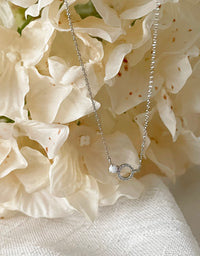 Moon Stone & Oval Crystal, Necklace/ NL8149