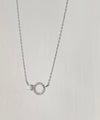 Moon Stone & Oval Crystal, Necklace/ NL8149