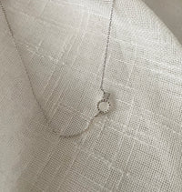 Moon Stone & Oval Crystal, Necklace/ NL8149