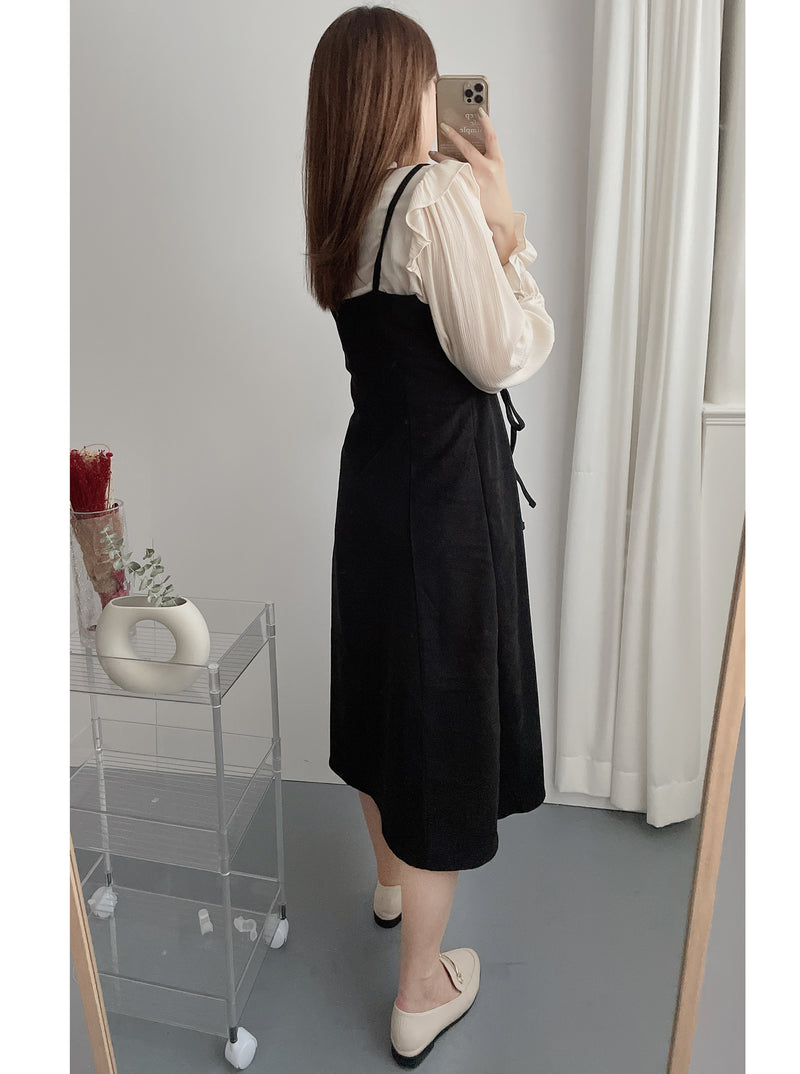 【訂造中獨家款 限量發售 】Ruffle 淺杏色小寬花邊企領, Blouse/ BU8875 （Pre-order)