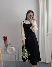 【訂造中獨家款 限量發售 】Ruffle 淺杏色小寬花邊企領, Blouse/ BU8875 （Pre-order)