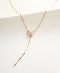 Triangle heart Long Bar Necklace / NL8076