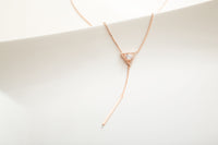 Triangle heart Long Bar Necklace / NL8076