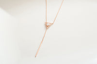 Triangle heart Long Bar Necklace / NL8076