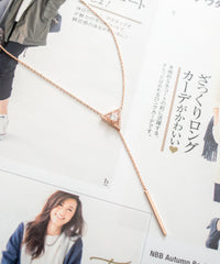 Triangle heart Long Bar Necklace / NL8076