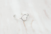Silver Oval Geometric Ring  (Free size) / RN8016