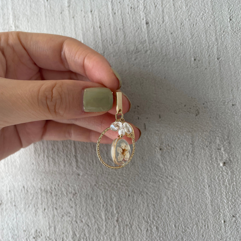 Dry Floral Pearl, Drop Earrings/ ER8323
