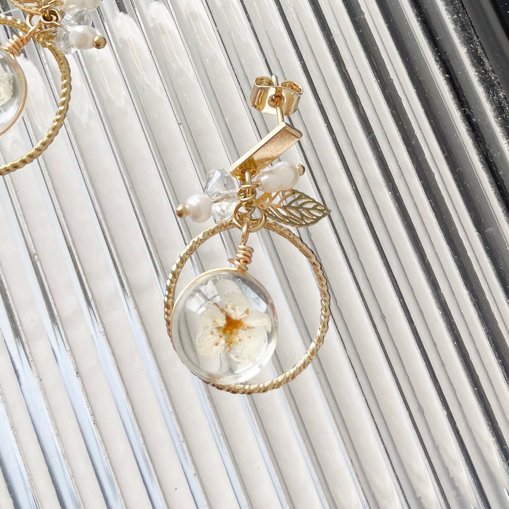Dry Floral Pearl, Drop Earrings/ ER8323