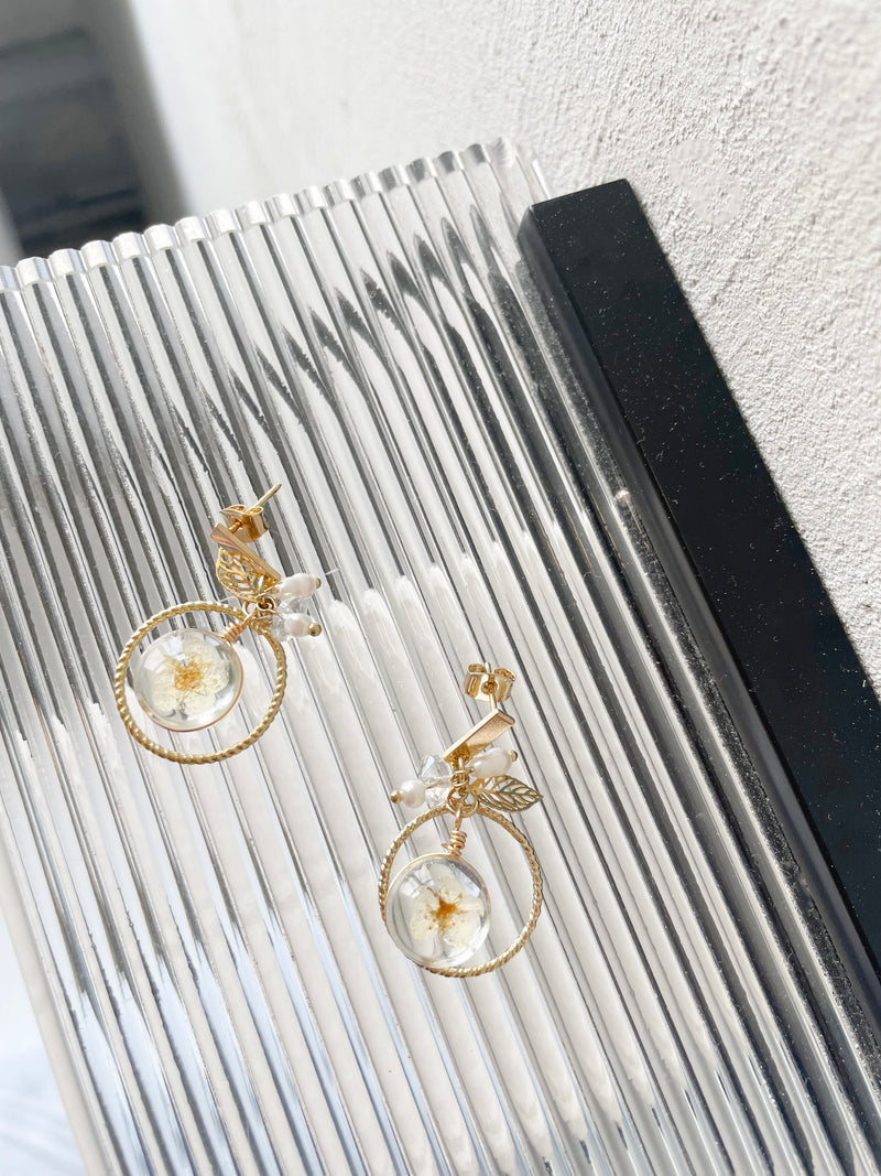 Dry Floral Pearl, Drop Earrings/ ER8323