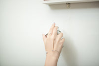 Silver Oval Geometric Ring  (Free size) / RN8016