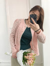 Romance Lace 粉色微彈幼細雕花邊蕾絲紋, Blouse or Outer/ BU8614