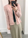 Romance Lace 粉色微彈幼細雕花邊蕾絲紋, Blouse or Outer/ BU8614