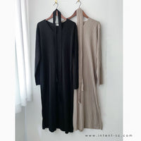 Anden 柔軟彈性寬鬆修腰直紋裙, Dress/ DS8935