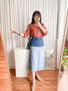 Border 雙色設計後開叉牛仔裙, Skirt/ SK8637