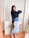 Border 雙色設計後開叉牛仔裙, Skirt/ SK8637