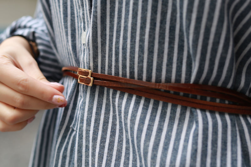 Double Loop Leather Belt/ BT8010 (pre-order)