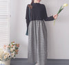 Check One Piece 假兩件高領口袋左右開叉格子裙, Dress/ DS9161