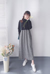 Check One Piece 假兩件高領口袋左右開叉格子裙, Dress/ DS9161