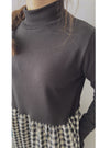 Check One Piece 假兩件高領口袋左右開叉格子裙, Dress/ DS9161