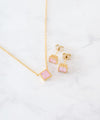 Romantic Cube earrings & necklace set/ ASE8016
