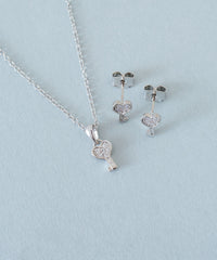 "Crystal Key" Earrings & Necklace set/ASE8017
