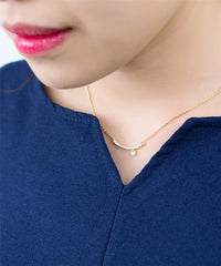 Crystal Drop Glitter Bar Necklace / NL8017