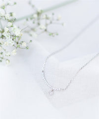 Crystal Drop Glitter Bar Necklace / NL8017