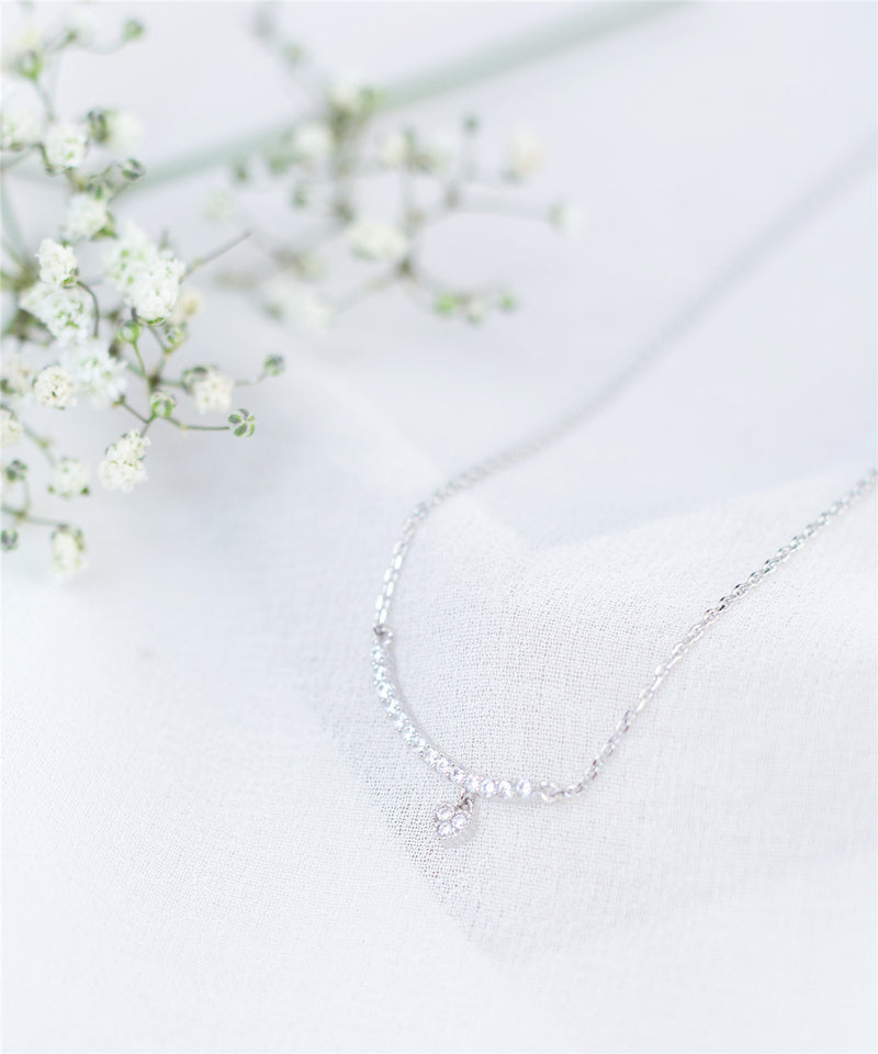 Crystal Drop Glitter Bar Necklace / NL8017