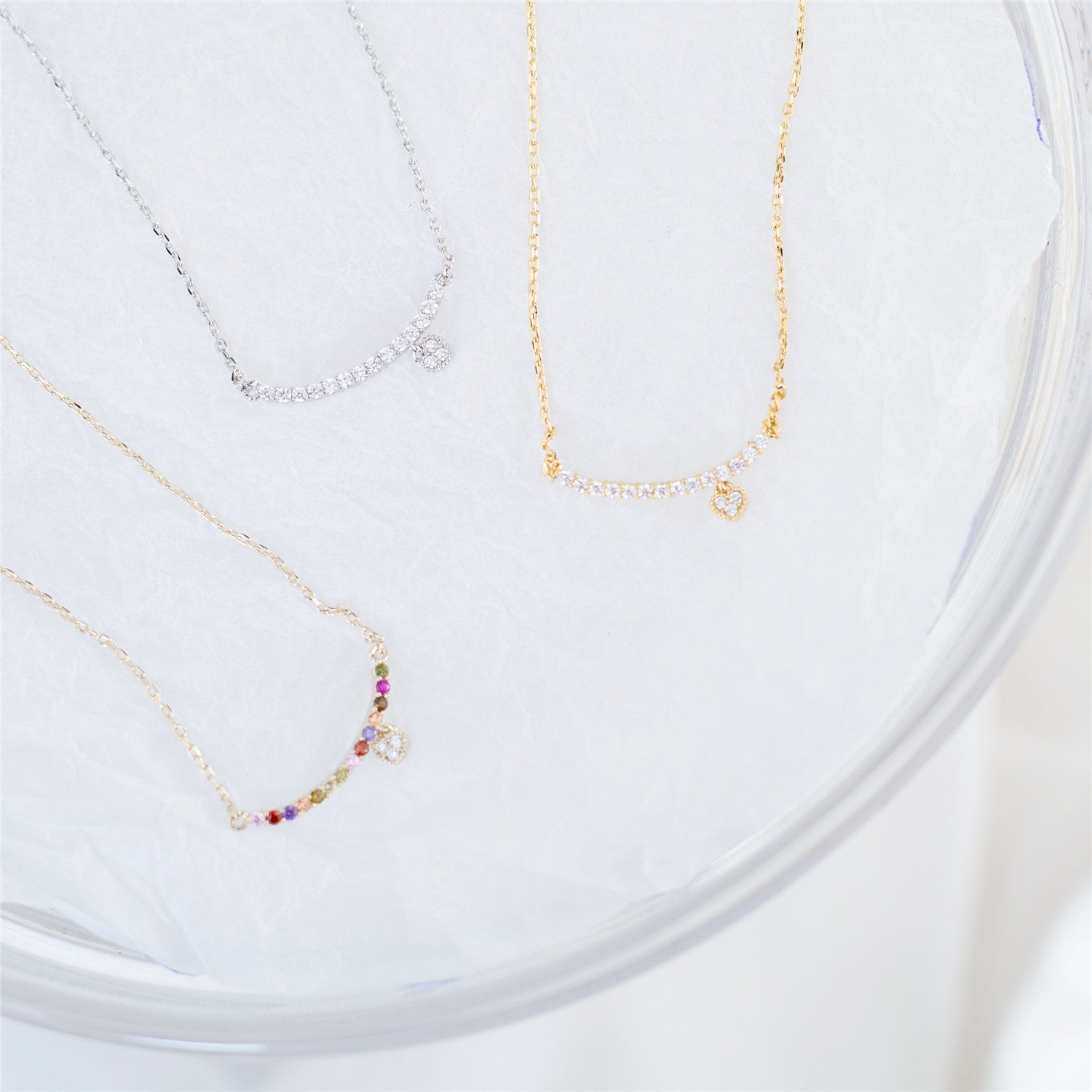 Crystal Drop Glitter Bar Necklace / NL8017
